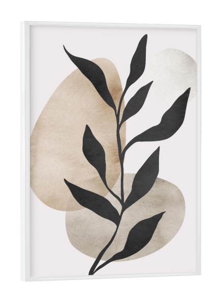 Poster mit weißem Rahmen "Watercolor floral A" artboxONE - Floral - Natur,Blumen,Illustration,Geometrisch,Aquarell,Malerei,Tropisch,Blätter