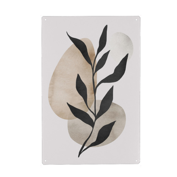 Metall Poster "Watercolor floral A" artboxONE - Floral - Natur,Blumen,Illustration,Geometrisch,Aquarell,Malerei,Tropisch,Blätter - Blechschild