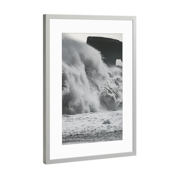Poster mit Rahmen Silber "Krachende Flutwellen" artboxONE - Natur,Reise / Strand und Meer