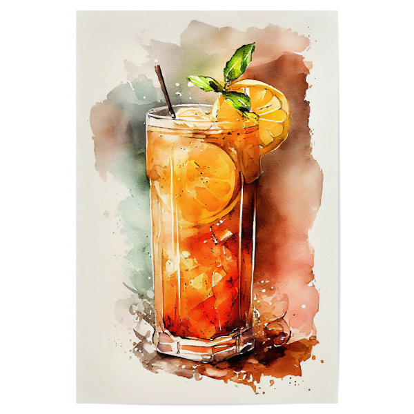 Poster "Tropical tea party drink" artboxONE - Essen & Trinken,Essen & Trinken / Alkohol - Getränk,Getränke,Alkohol,Essen,Kneipe,Party,Illustration