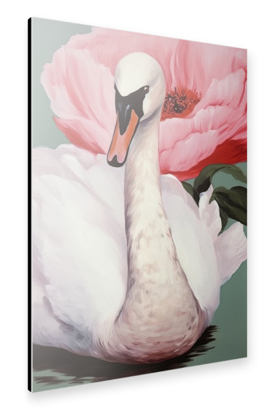 Alu-Dibond "Swan And Flower" 30x20 cm artboxONE