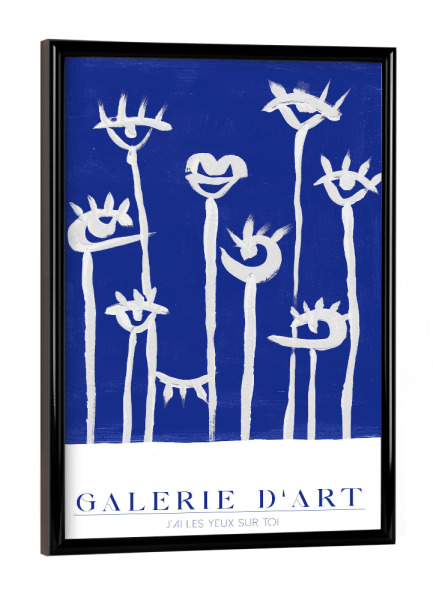 Poster mit schwarzem Rahmen "Malou Studio - Galerie D'Art Uno" artboxONE - Typografie,Floral,Abstrakt