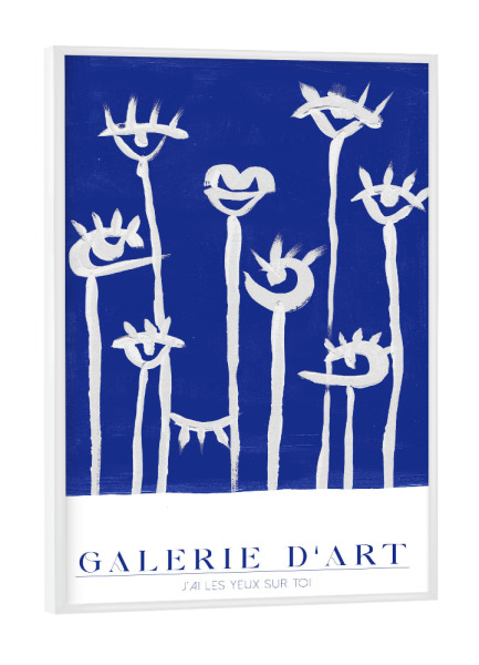 Poster mit weißem Rahmen "Malou Studio - Galerie D'Art Uno" artboxONE - Typografie,Floral,Abstrakt