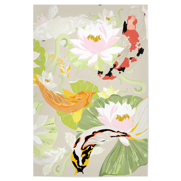 Poster "Utsuri" artboxONE - Natur,Tiere - Chinoiserie,Japan,Modern,Koi-karpfen,Abstrakt