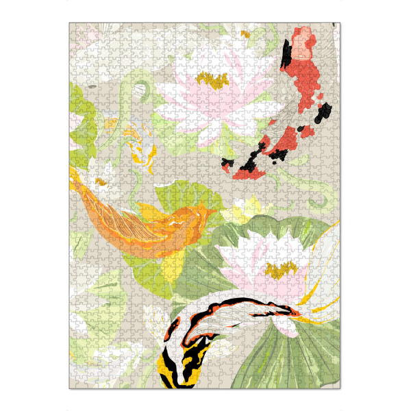 Puzzle Ravensburger "Utsuri" artboxONE - Natur,Tiere - Chinoiserie,Japan,Modern,Koi-karpfen,Abstrakt - Bild chinoiserie