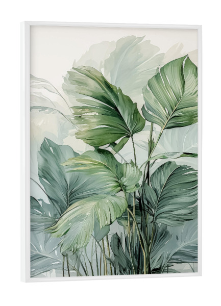 Poster mit weißem Rahmen "Grüner Schnee" artboxONE - Natur,Floral,Abstrakt