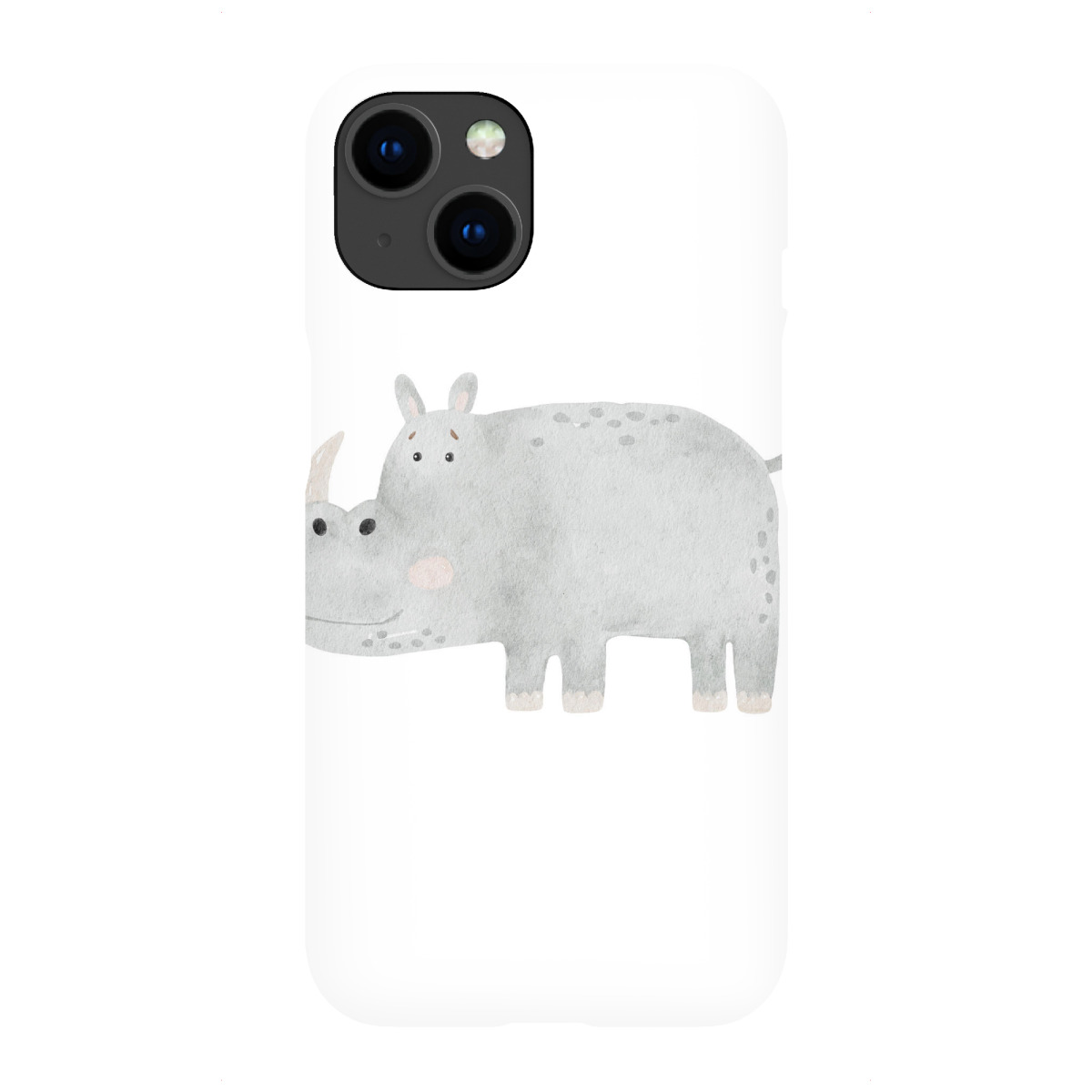 "Aquarell-Nilpferd-Design"für iPhone - Premium-Case Handyhülle artboxONE