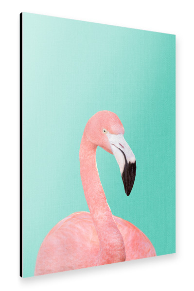 Alu-Dibond "Flamingo in Blau" 30x20 cm artboxONE