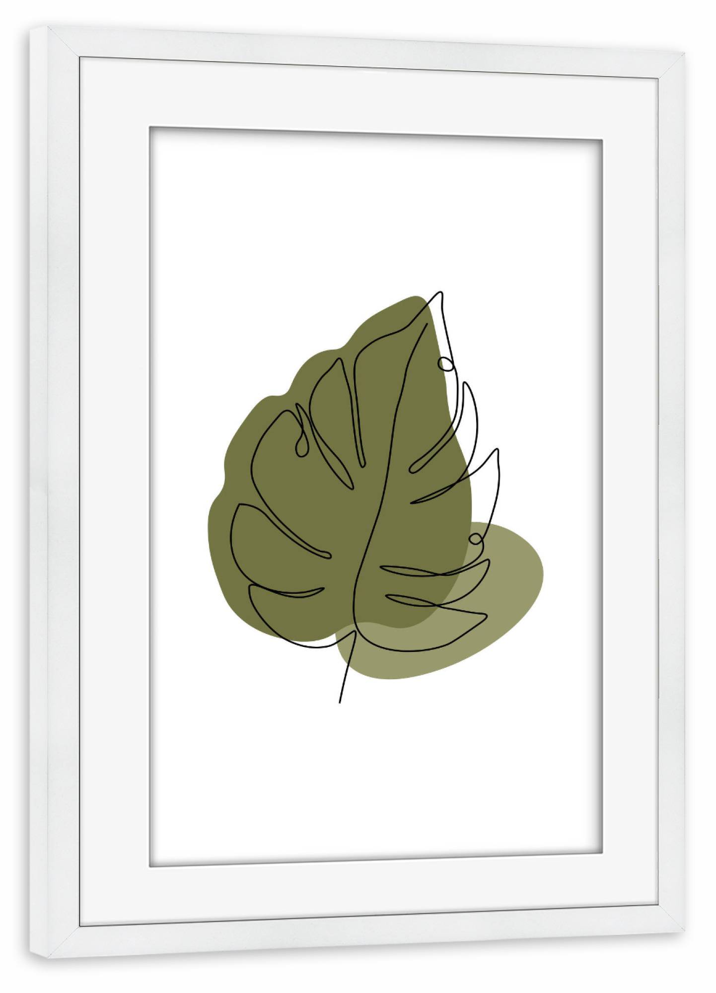 Poster mit Rahmen weiß "Abstraktes tropisches Blatt" artboxONE - Floral,Abstrakt