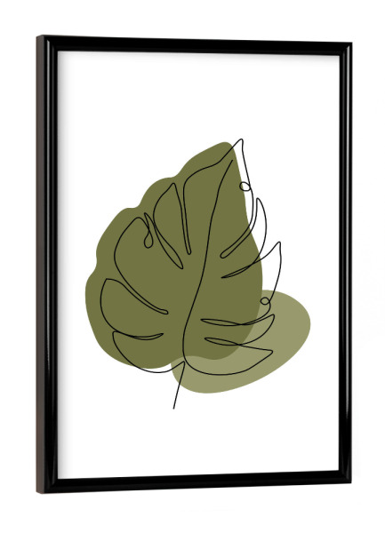 Poster mit schwarzem Rahmen "Abstraktes tropisches Blatt" artboxONE - Floral,Abstrakt
