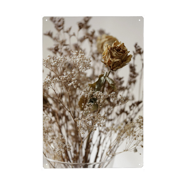 Metall Poster "Trockenblumen Soft Beige" artboxONE - Natur,Floral,Liebe