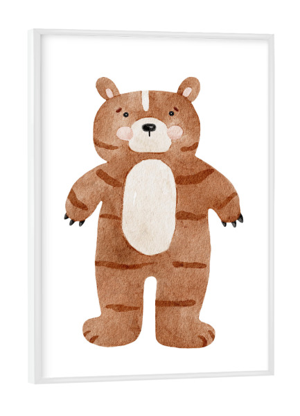 Poster mit weißem Rahmen "Aquarell-Bär-Design" artboxONE - Für Kinder,Tiere