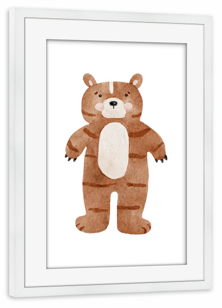 Poster mit Rahmen weiß "Aquarell-Bär-Design" artboxONE - Für Kinder,Tiere