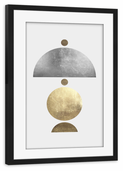 Poster mit Rahmen schwarz "Metallic figures B" artboxONE - Abstrakt,Geometrie