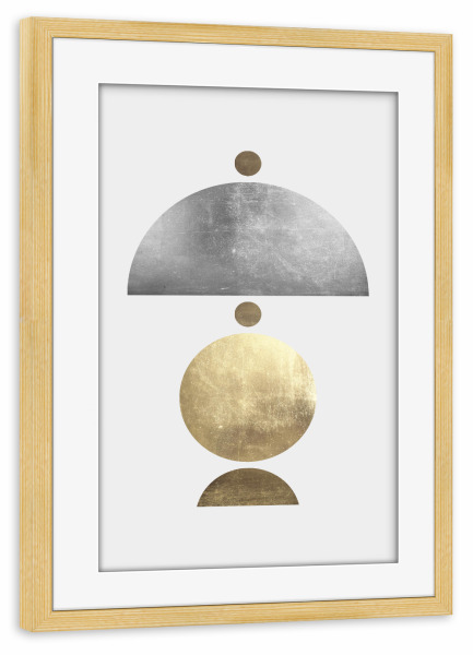 Poster mit Rahmen kiefer "Metallic figures B" artboxONE - Abstrakt,Geometrie