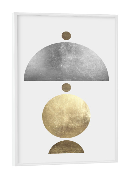 Poster mit weißem Rahmen "Metallic figures B" artboxONE - Abstrakt,Geometrie