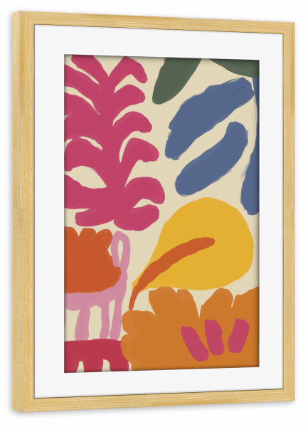 Poster mit Rahmen kiefer "Happy Summer (Three)" artboxONE - Floral,Abstrakt,Für Mama