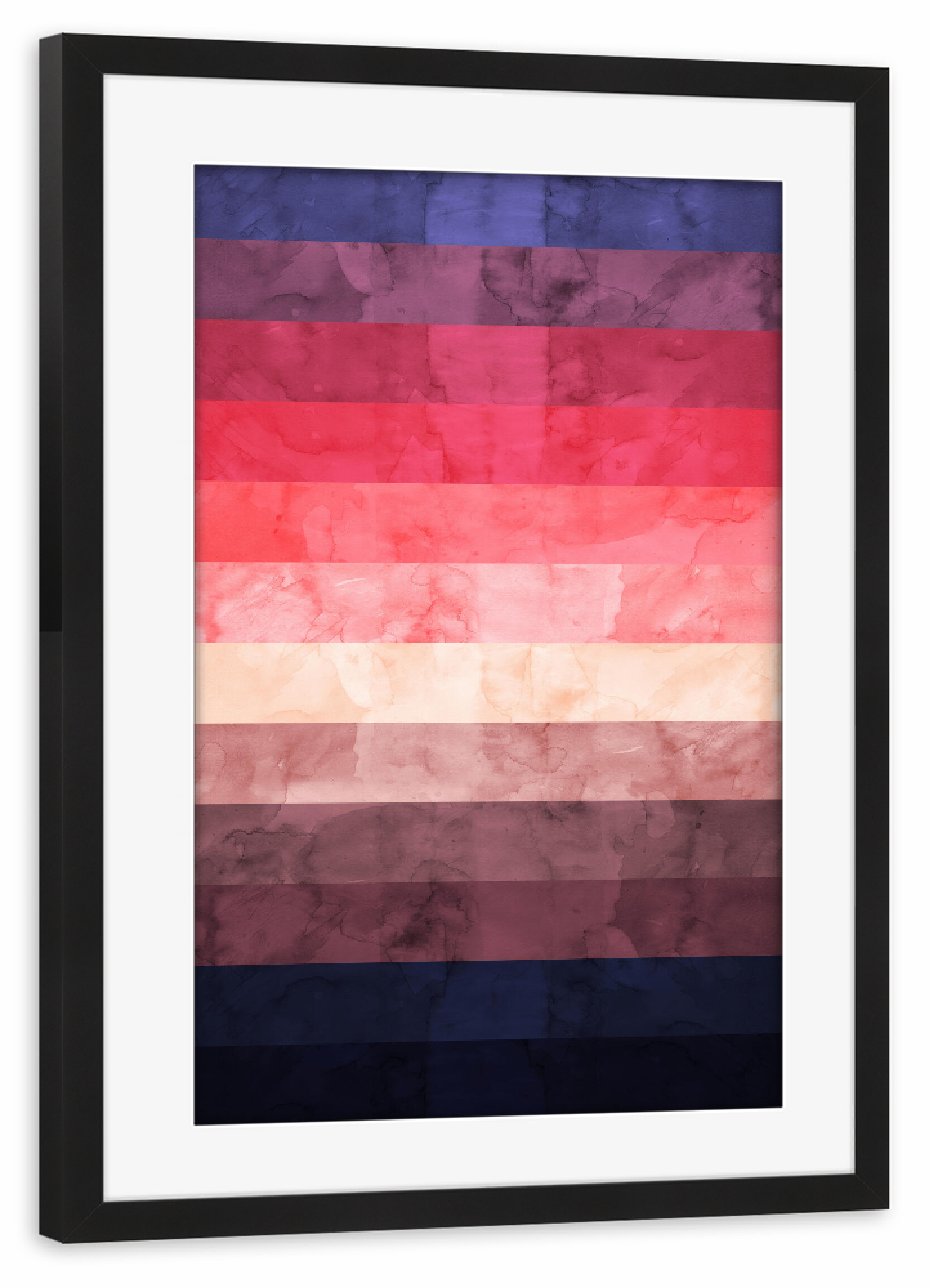 Poster mit Rahmen schwarz "Watercolor collage A" artboxONE - Abstrakt
