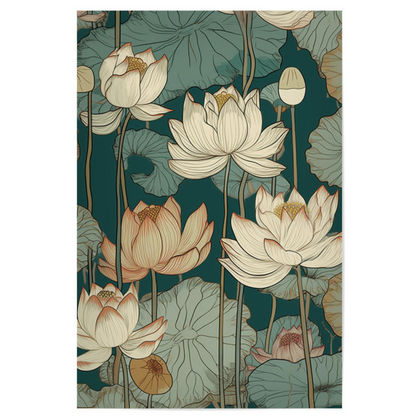 Poster "Verträumte Lotusblüten" artboxONE - Natur,Floral,Abstrakt