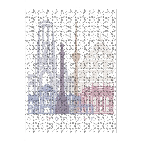artboxONE Puzzle "STUTTGART SKYLINE PASTELL" artboxONE - Städte,Architektur