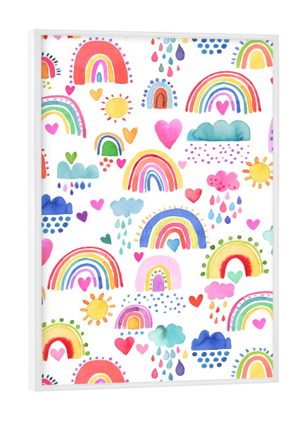 Poster mit weißem Rahmen "Rainbows Of Hope In The Sky" artboxONE - Natur,Für Kinder,Liebe,Für Mama,Lustig