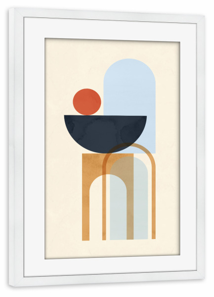 Poster mit Rahmen weiß "Geometric shapes C" artboxONE - Abstrakt,Geometrie
