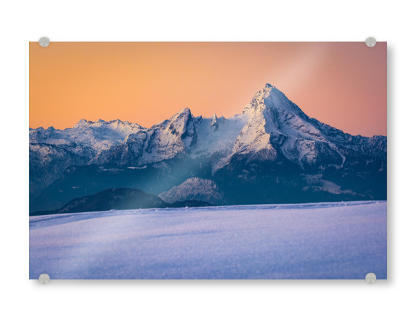 Acrylglasbild "Alpen im Winter" artboxONE - Natur,Reise - Watzmann,Alpen,Berge,Salzburg,Gaisberg,österreich,Deutschland,Berchtesgaden,Winter