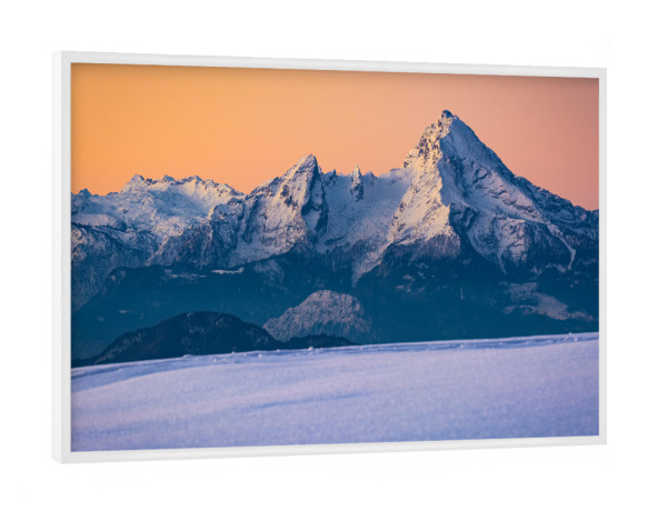 Poster mit weißem Rahmen "Alpen im Winter" artboxONE - Natur,Reise