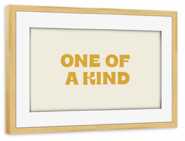 Poster mit Rahmen kiefer "Einzigartig – Typografie" artboxONE - Typografie