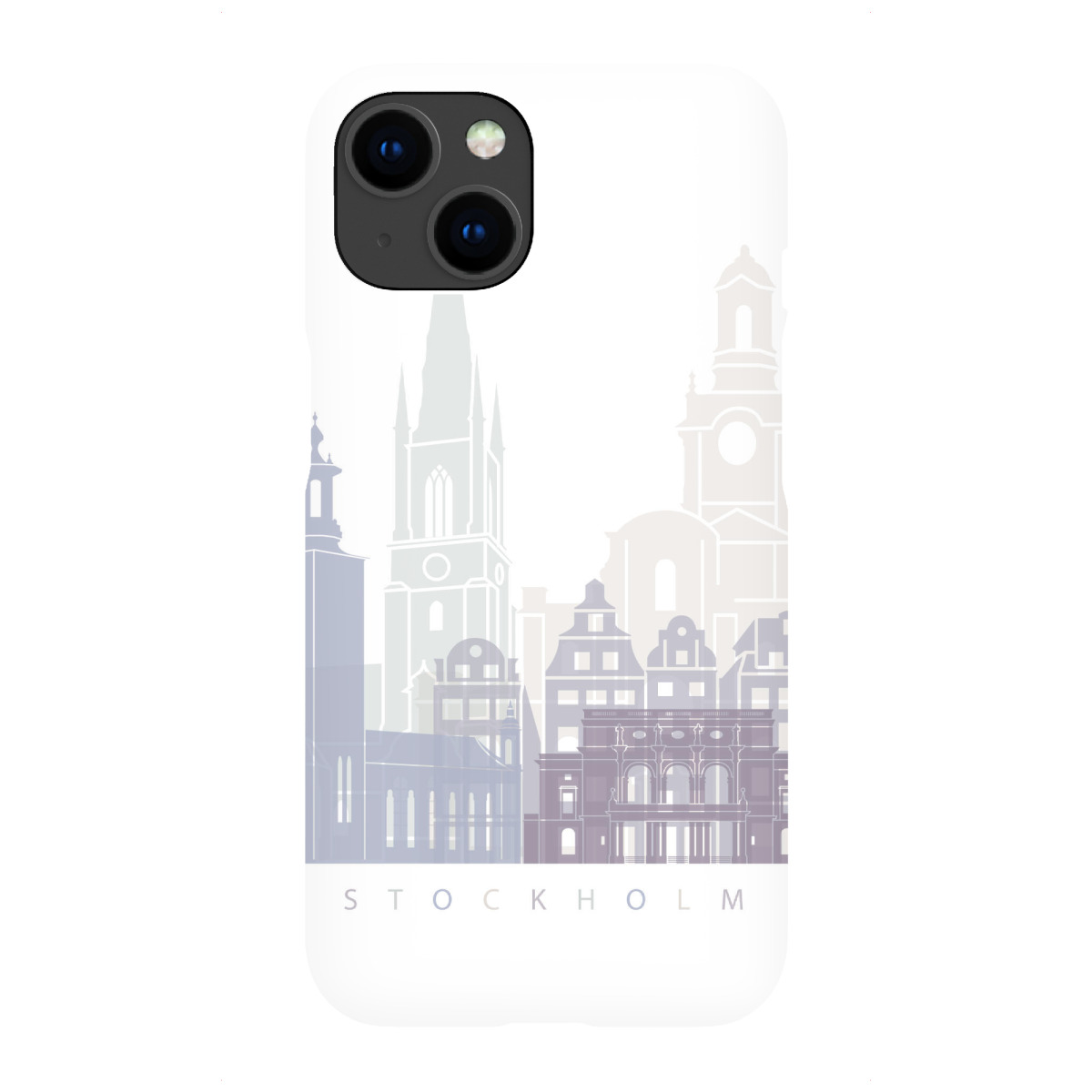 iPhone "STOCKHOLM SKYLINE IN PASTELLFARBE" Premium-Case Handyhülle artboxONE