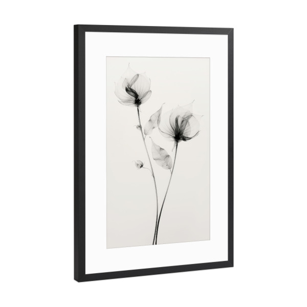 Poster mit Rahmen Schwarz (Metallic) "Transparent Botanic (Seven)" artboxONE - Floral,Abstrakt,Für Mama