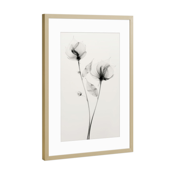 Poster mit Rahmen Gold "Transparent Botanic (Seven)" artboxONE - Floral,Abstrakt,Für Mama