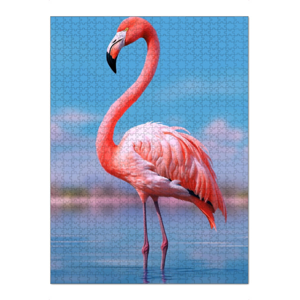 Puzzle Ravensburger "Love rosa Flamingo" artboxONE - Natur,Reise,Tiere