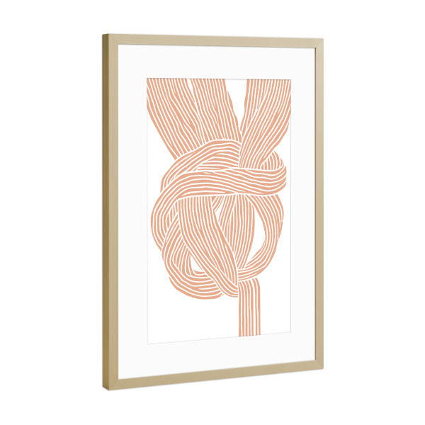 Poster mit Rahmen Gold "Knots (Three)" artboxONE - Abstrakt,Für Mama,Für Papa