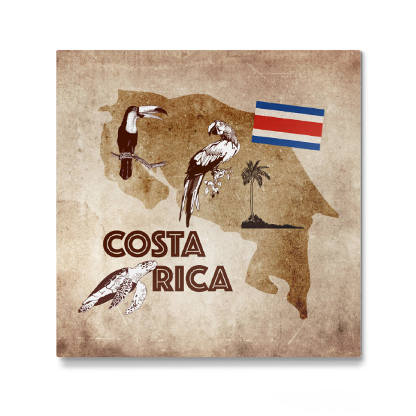 Galerie-Print "Costa Rica illustrated Map" 30x30 cm artboxONE