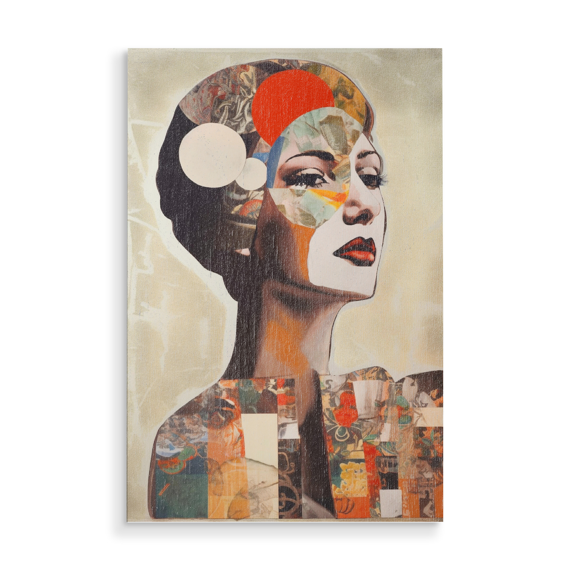 Holzbild "Woman pop Collage" artboxONE - Abstrakt,Menschen,Fashion