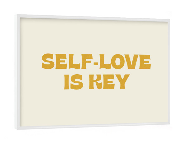 Poster mit weißem Rahmen "Selbstliebe ist der Schlüssel" artboxONE - Typografie
