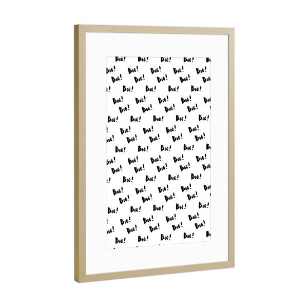 Poster mit Rahmen Gold "Boo Muster - Halloween Lettering" artboxONE - Typografie - Typografie,Halloween,Boo,Lettering,Schrift,Gruselig,Herbst
