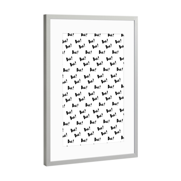 Poster mit Rahmen Silber "Boo Muster - Halloween Lettering" artboxONE - Typografie - Typografie,Halloween,Boo,Lettering,Schrift,Gruselig,Herbst