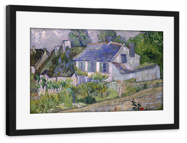 Poster mit Rahmen schwarz "Häuser in Auvers" artboxONE - Städte,Reise,Architektur,Für Mama,Für Papa