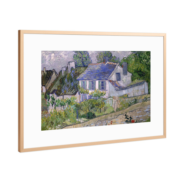 Poster mit Rahmen Kupfer "Häuser in Auvers" artboxONE - Städte,Reise,Architektur,Für Mama,Für Papa