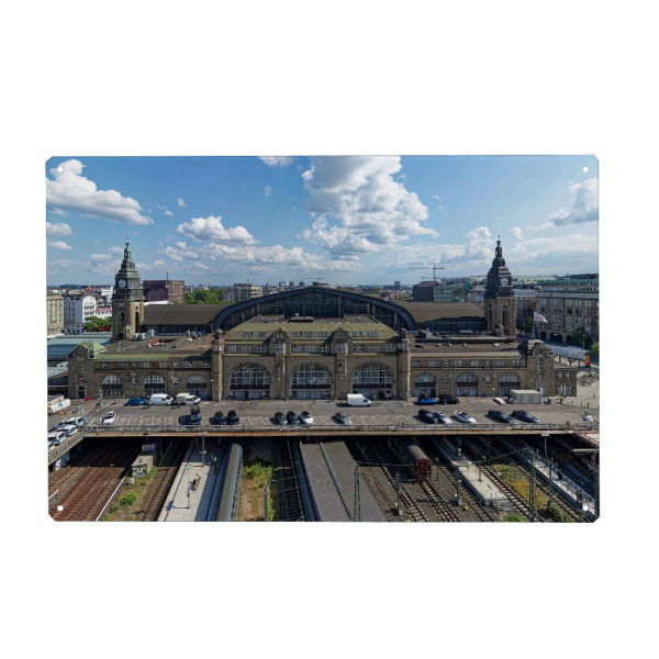 Holzbild "Hauptbahnhof Hamburg - Nordseite" artboxONE - Städte,Städte / Hamburg,Reise,Architektur,Reise / Länder