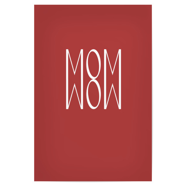 Poster 30x20 cm "MOM WOW rot" artboxONE - Typografie,Liebe,Buchstaben / M,Buchstaben / W,Für Mama