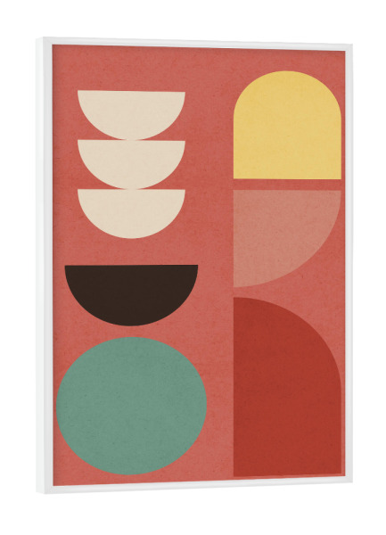 Poster mit weißem Rahmen "Harmony of circles D" artboxONE - Abstrakt,Geometrie