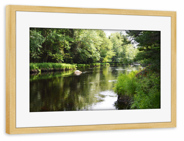 Poster mit Rahmen kiefer "Pittoreske Flusslandschaft" artboxONE - Natur,Reise,Reise / Länder