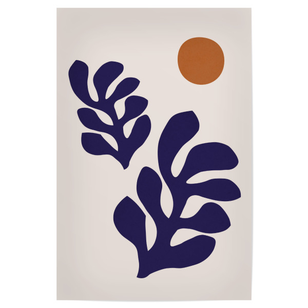 Poster "Organic leaves D" artboxONE - Floral,Abstrakt - Natur,Blumen,Illustration,Geometrisch,Aquarell,Malerei,Tropisch,Blätter