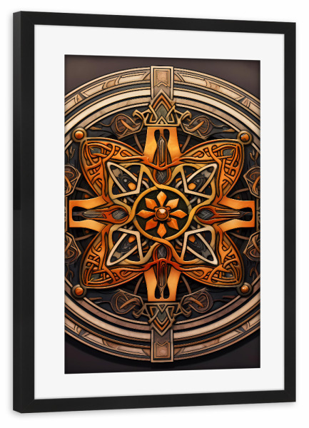 Poster mit Rahmen schwarz "Mandala - Keltisch - Kirsten" artboxONE - Natur,Abstrakt