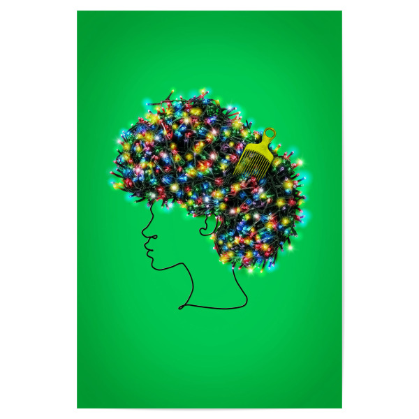 Poster 30x20 cm "Afro-Lichter" artboxONE - Menschen,Weihnachten,Lustig