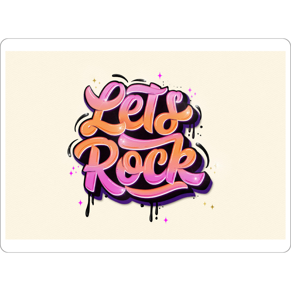 Tischset "Let's Rock Day and Night" artboxONE - Typografie,Musik,Lustig