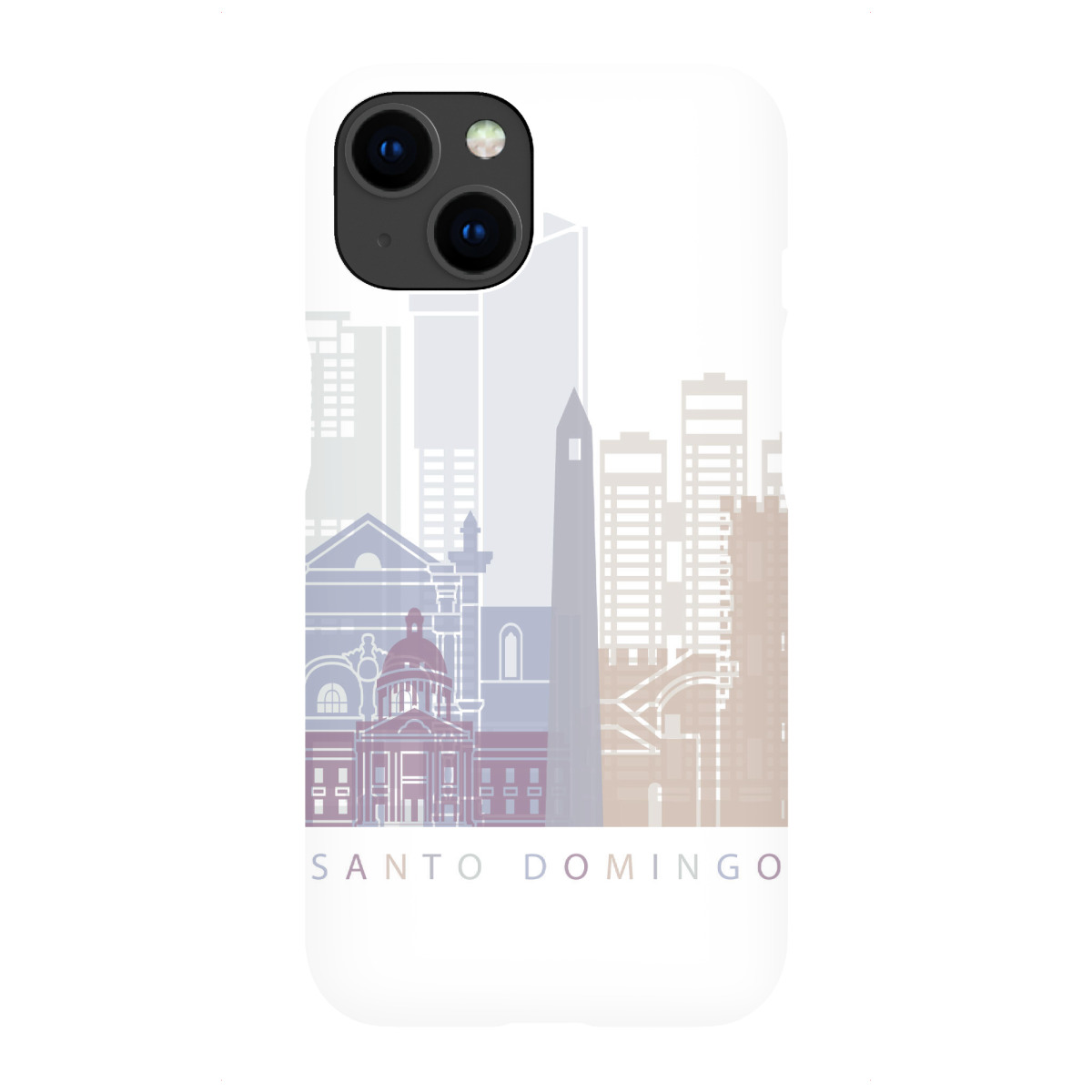 iPhone "SANTO DOMINGO SKYLINE PASTELL-m" Premium-Case Handyhülle artboxONE